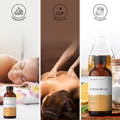 Majestic Pure Citrus Essential Oil Blend | 100% Pure & Natural for a Joyful, Positive Aroma | Pink Grapefruit, Orange, Spearmint, Lemon Essential Oil for Diffusers & Aromatherapy | 1oz - Image 4