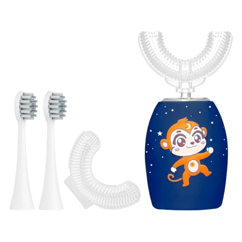 Brosse à dents électrique en forme de U enfants 4 têtes brosse sonique étanche IPX7 2-14 ans minuterie
