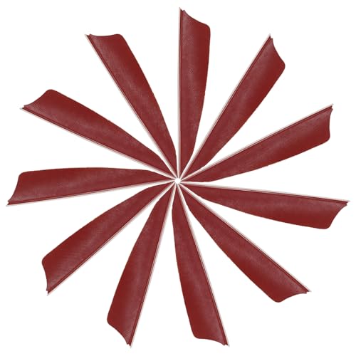 YELARXI Arrow Vanes Turkey Archery Arrows Feathers Fletching, 3 Inch Right Wing Fit for Hunting Target Shooting - Shield Cut (25Pcs, Red)