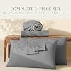 Hearth & Harbor Bed Sheets, Luxury Soft 6 Piece Bed Sheet Set Extra Deep Pocket Fitted Sheets Fits Mattress up to 21", Double Brushed Bedding Sheets & Pillowcases, King, Frost Gray #4