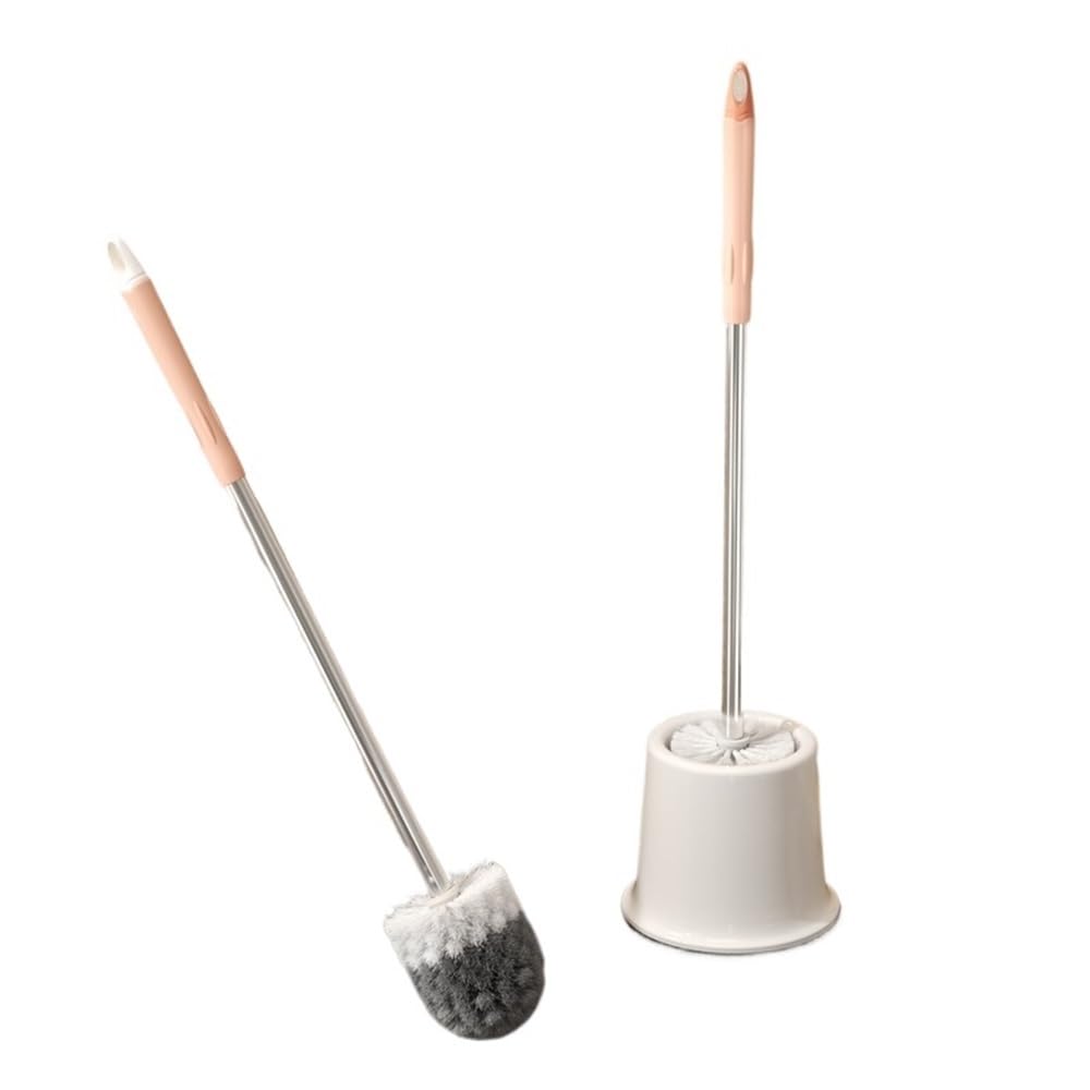 Zyyanshop Pink Toilet Brush Toilet Brush Household Long Handle Cleaning Bathroom Wash Squat(Pink)