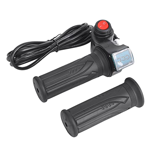 CHICIRIS Accélérateur au Pouce, Accélérateur au Doigt avec Affichage de Tension LCD pour Vélos et Scooters électriques, Poignée étanche ABS, compatibilité Universelle