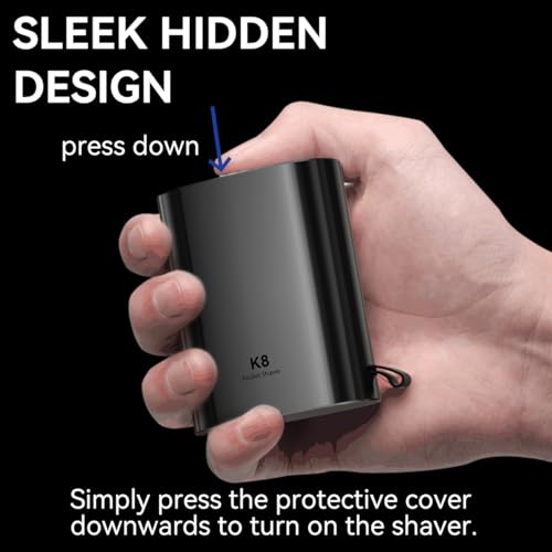 Image of ENCHEN K8 Mini Portable Electric Shaver,Stylish Hidden Blade Design,Magnetic Cutter Head,IPX7 Waterproof,Rechargeable USB Type-C Beard Razor,Suitable for Home and Travel Face Grooming,Black
