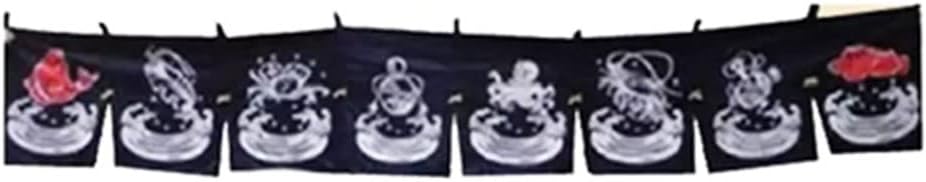Japanese Sushi Restaurant Banner Super Long Noren Hanging Curtain Valance Half Window Curtain Kitchen Decor Tapestries 45x280CM(Seafood)