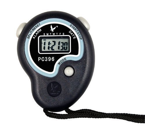 Accessotech Black Digital Handheld Sports Stopwatch Stop Watch Time Clock Alarm Counter Timer