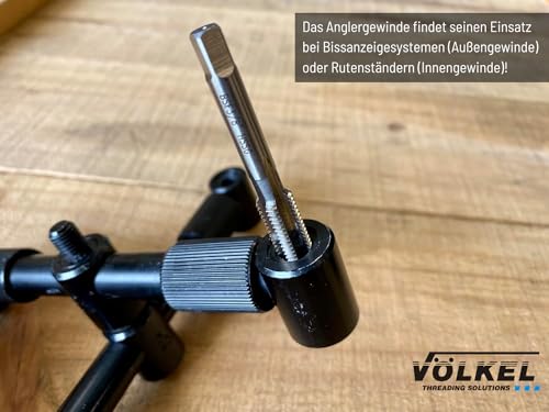 VÖLKEL Angler Set | BSF 3/8x20 Gewinde | HSS Gewindeschneider Set | Gewindeschneider BSF 3/8 | Anglergewinde | Innengewinde & Außengewinde