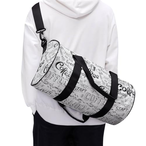 Sac week-end duffel bag Café Blanc léger pour camping et voyage actif