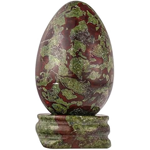 Amogeeli Dragon Bloodstone Crystal Egg Sphere Stone Stand Healing Crystals Stones for Home Decor Meditation Reiki Cover
