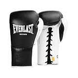 Everlast Powerlock OG Pro Fight 16oz Guantes de Boxeo (Negro/Blanco) con