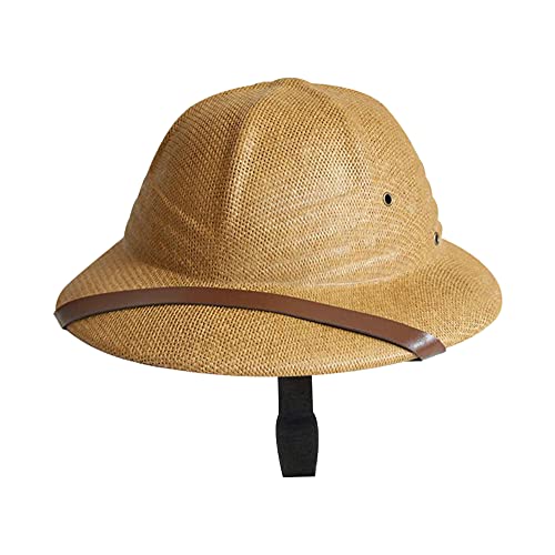 Straw Helmet Pith Sun Hat Summer Men Vietnam War Army Hat Dad Boater Bucket Hats Safari Cap