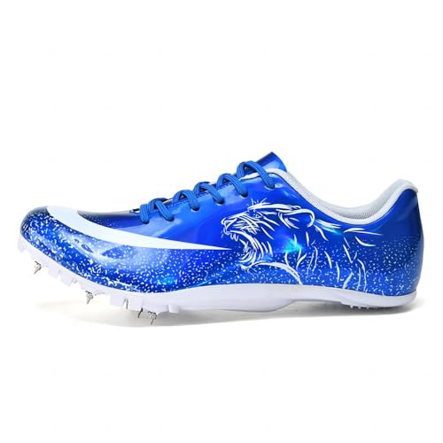 UVCDE Tênis masculino Track Spikes Athletic Sprint Jumping Racing Training Tênis profissional de cor