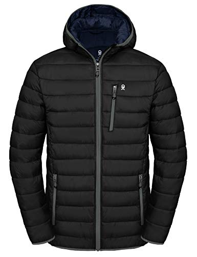 Little Donkey Andy Men's Packable Lightweight Puffer Jacket Hooded Windproof Winter Coat
