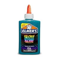 Elmer's Glow-in-The-Dark Glue | Blue | Washable & Nontoxic | 147 mL | Great for Making Slime | 1 Count