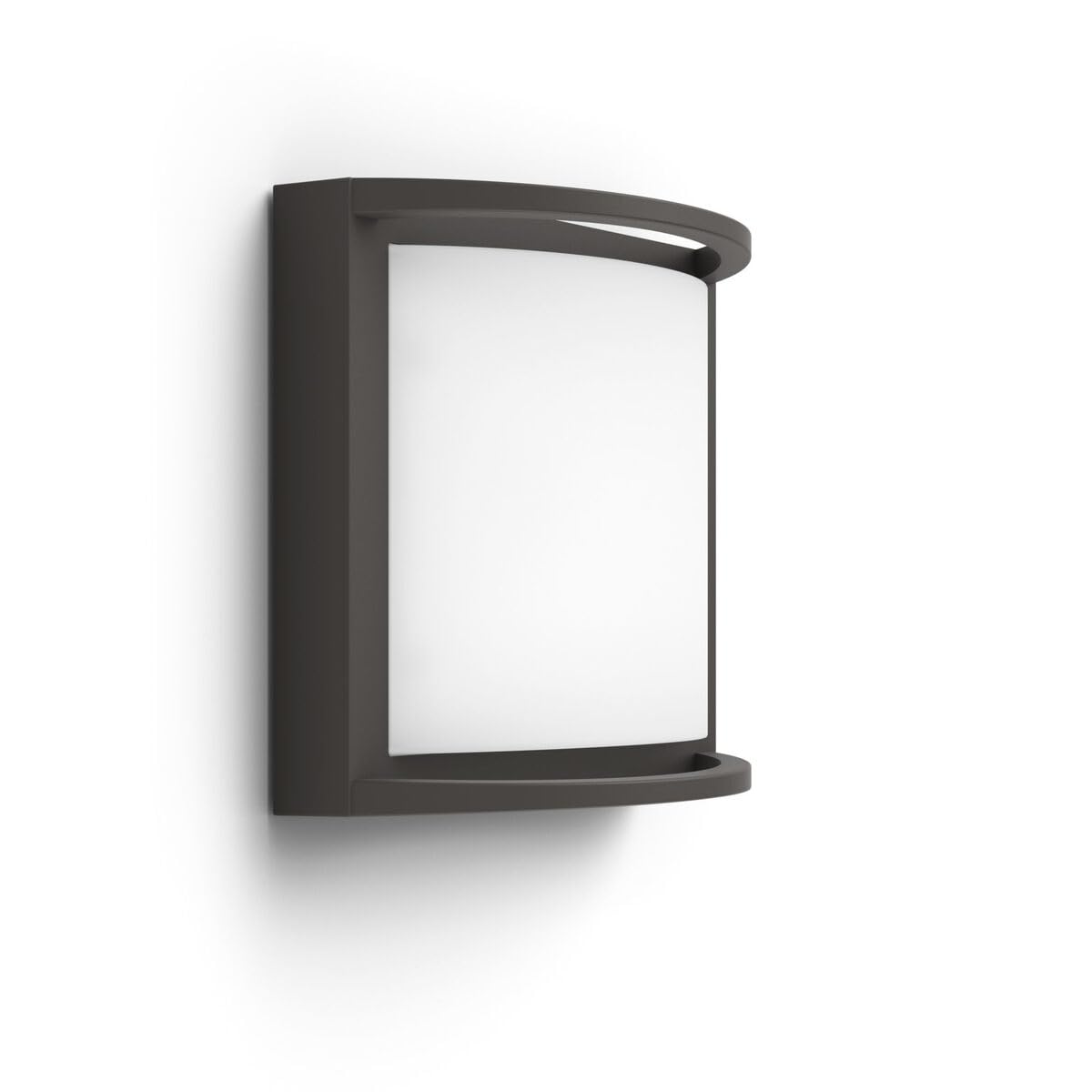 PHILIPS Samondra Outdoor-LED-Leuchte, Wandleuchte, Außenbeleuchtung, 12 W, 1.300 lm, 2.700 K Warmweißes Licht, Integrierte LED, IP44-Wetterfest, Langlebig, Aluminium, Modernes Design, Anthrazitgrau