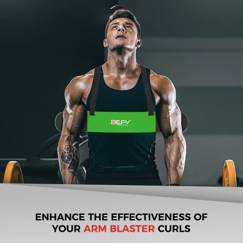 Defy Weight Lifting Arm Blaster For Biceps & Triceps Support - Perfect Arm Workout Equipment With Thick Gauge Aluminum & Advanced Neoprene Padding - Workout Equipment For Weight Lifters (Green) #TOP4