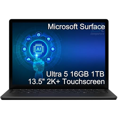 Image of Microsoft Surface Laptop 6 AI PC for Business (13.5 inch 2K+ Touchscreen, Intel 14-Core Ultra 5 135H (> i7-1355U), 16GB DDR5 RAM, 1TB SSD), 18.5-Hr Long Battery Life, 1080p Webcam, Wi-Fi 6E, Win 11 Pro