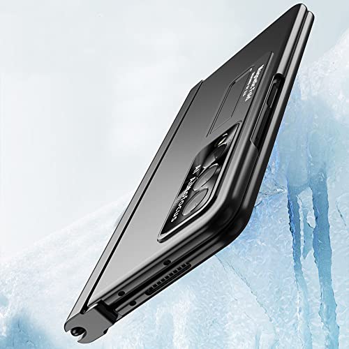 Coque rigide Samsung Z Fold 4 noire anti-rayure avec verre de protection