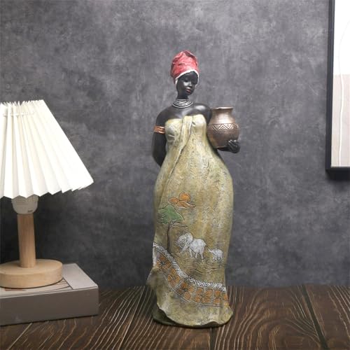 Statue africaine et sculpture tribale exotique en résine pour décoration de table - 4