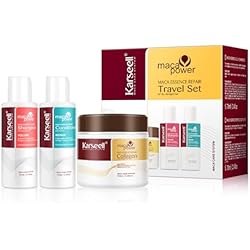 Karseell Travel Shampoo and Conditioner Set With Collagen Hair Mask, 3 Piece Carry On Vacation Kit, 70 mL 70 mL 100 mL