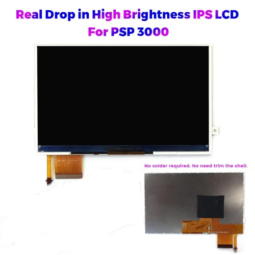 For PSP3000 Highlight High Brightness Drop in IPS Screen LCD For PSP 3000 No Need Solder Easy to Install by HISPEEDIDO - Used condition - US$42.69
