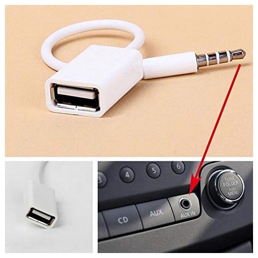 Lhthebox Cable convertidor de Audio Macho de 3,5 mm AUX a USB 2.0 Tipo A Hembra OTG para Coche MP3