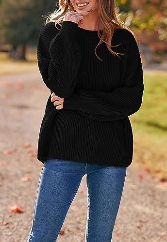Image of PRETTYGARDEN Womens Sweaters Spring 2026 Oversized Chunky Knitted Pullover Sweater Casual Long Sleeve Crewneck Cute Sweaters