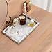 Zilukar Real Natural Marble Tray for Bathroom, Vanity, Kitchen and Desktop, Rectangle Genuine Marble Stone Tray for Jewelry, Cosmetics, Candles, Lotion, Perfume and Home Decor