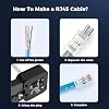 200-Pack RJ45 Cat6 Pass Through Connector RJ45 Modular Plugs for Solid or Stranded UTP Cable