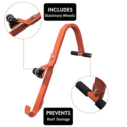 Escada para Telhado | Gancho escada cumeeira telhado com roda | escada 2 peças para serviço pesado,