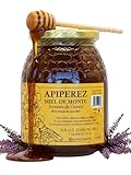 APIPEREZ Miel Cruda de Monte 1 kg – Miel Natural de Mielato, Antioxidante y Antimicrobiana – Sabor Intenso y Color Ámbar Oscuro – Recolectada en la Serranía de Cuenca