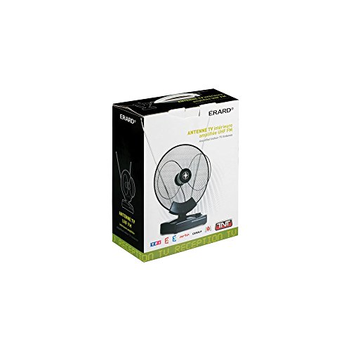 Antenne interieure TNT amplifiee noire pour television HD et decodeur TV