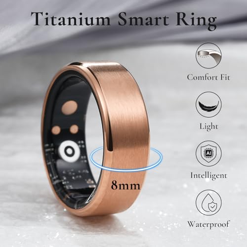 Image of King Will 8mm Men's Smart Rings, Matte Surface Beveled Edge, Waterproof Wedding Band, Comfort Fit