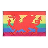 AZ FLAG   Drapeau Pays de Galles Arc en Ciel   150x90 cm   Drapeau Lgbt  Gallois Gay 100% Polyester Avec Oeillets Métalliques Intégrés   Pavillon 110 g