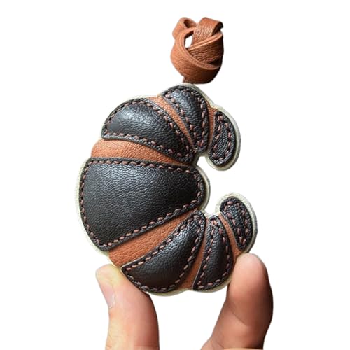 Porte-clés en cuir croissants et anneaux élégants : accessoire compact fille