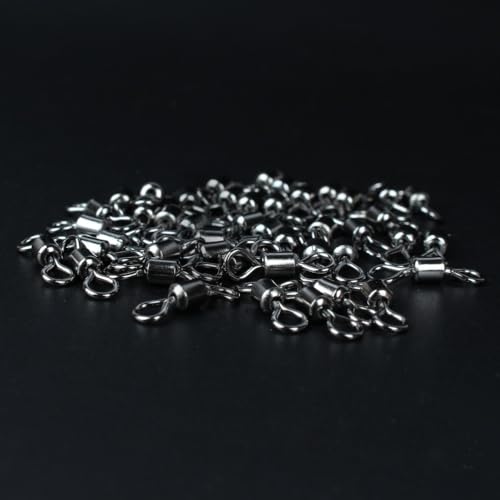 100 piezas giratorios para pesca, acero inoxidable miniatura 7