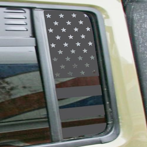 Alicatong Fits Jeep Wrangler JL 2018-2023 Gladiator 2020-2023 Side Small Window American US Flag Vinyl Decal Matte Black