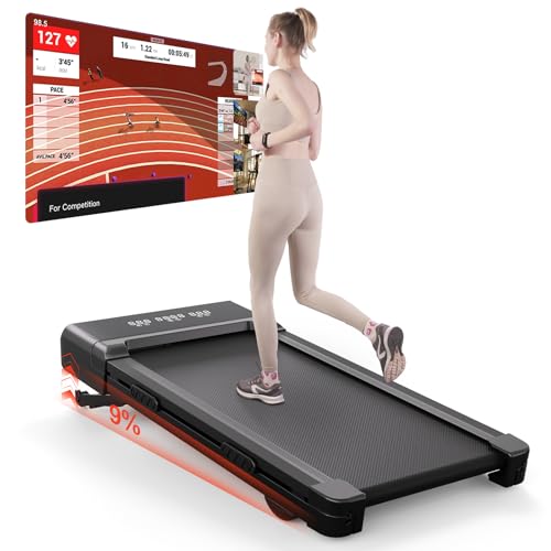 Lacuffy Walking Pad with Auto Incline, Portable Walking Machine