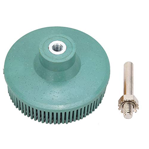 Emery Grinding Head 3 Inch Bristle Disc Emery Rubber Abrasive Brush Deburring Polishing Grinding Wheel(绿色) #TOP1