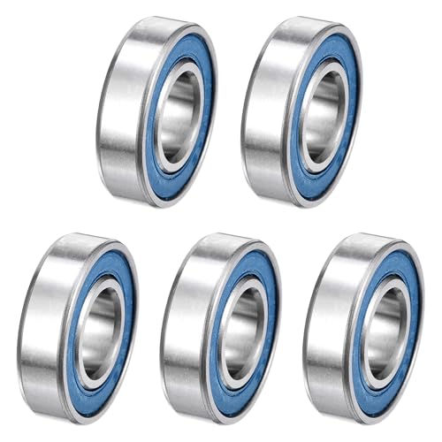 Image of sourcing map 5 Pcs 6900-2RS Deep Groove Ball Bearing, 10x22x6mm Double Rubber Sealed and Pre-Lubricated, Chrome Steel Micro Bearings, (ABEC7, Z4 Low Noise)