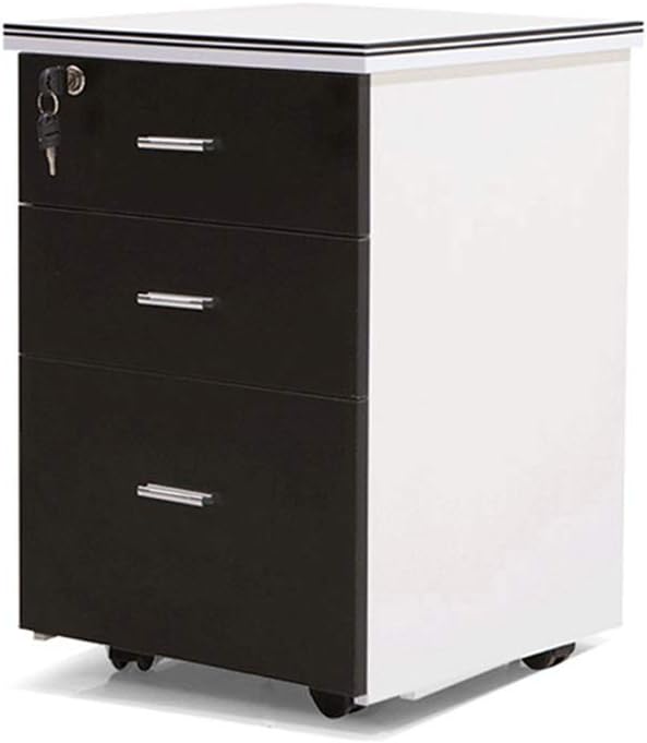 Simple Wooden Office File Cabinet with Lock Three-Layer Drawer Removable Data Cabinet Home Storage Cabinet Study Cabinet File Cabinet Filing Cabinet (Color : Brass) (E)