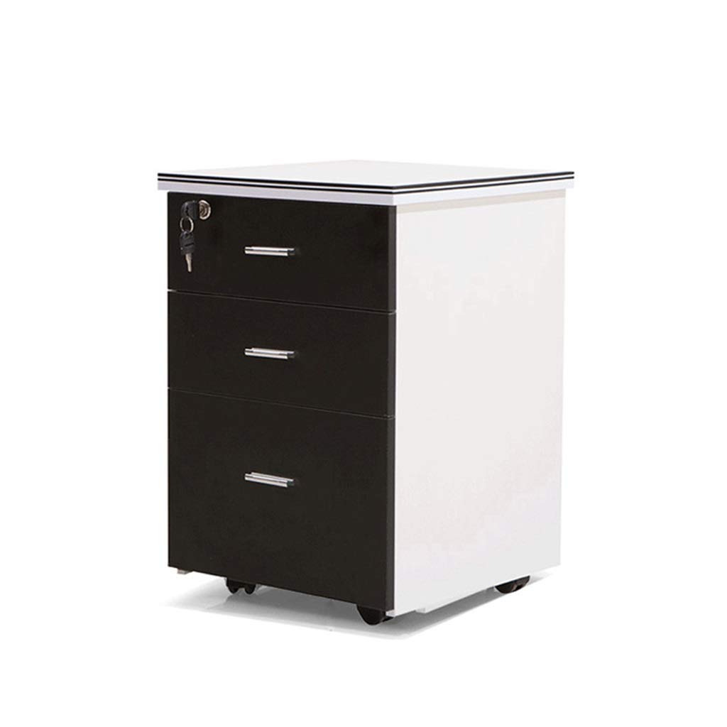 YNIYUJKL File Cabinet Simple Wooden Office File Cabinet With Lock Three-Layer Drawer Removable Data Cabinet Home Storage Cabinet Study Cabinet File Cabinet Office Filing Cabinet,E