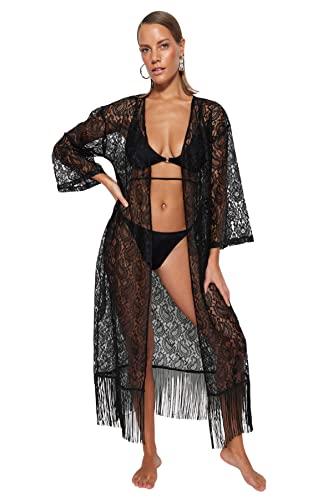 Kimono noir Trendyol femme : le caftan idéal pour vos soirées d'été