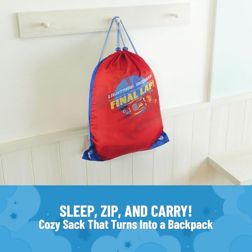 Image of Jay Franco Disney Pixar Cars One of A Kind Slumber Sack - Cozy & Warm Kids Lightweight Slumber Bag /Sleeping Bag - Featuring Lighting McQueen