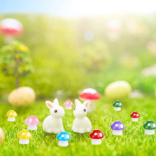 Ccinee 60 Pcs Tiny Mushrooms Mini Figurines Miniature Cute Colorful Mushroom Figurines Indoor Outdoor Mushroom Statue Decor Mushroom Decoration For Garden Landscape Bonsai Craft,6 Colors #TOP5