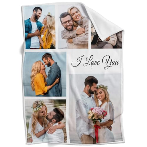 Image of inkArts Custom Blanket with Photo, Personalized Blanket, Customized Photo Blankets, Customizable Picture Blankets, Personalized Anniversary Couple Gifts for Women Men Her Him Boyfriend Girlfriend