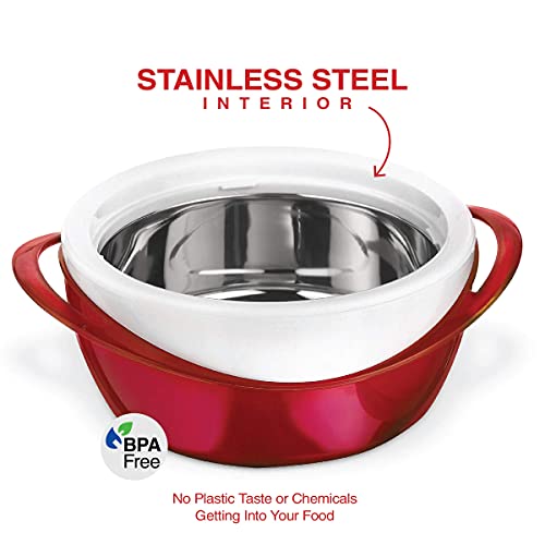 Pinnacle Large Insulated Casserole Dish with Lid 3.6 qt. Elegant Hot Pot Food Warmer/Cooler -Thermal Soup/Salad Serving Bowl Stainless Steel Hot Food Container–Best Gift Set for Moms –Holidays Blue by Pinnacle - Image 3