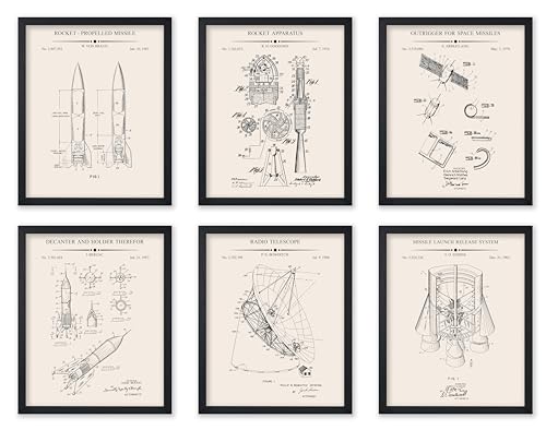 Poster Master 6-Piece Space Exploration Blueprint Print - Space Patent