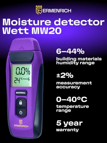 Détecteur d'humidité compact Wett MW20 violet à lecture facile sur écran - 3