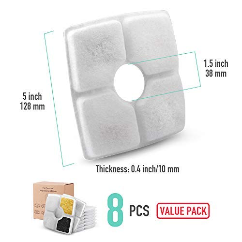 NOVEMBER SPRING 8 Packs Filters for Square Cat Water Fountains, Pet Fountain Replacement Filters with Resin and Active Carbon for Automatic Flower Water Dispenser Drinking Fountain - Image 3
