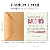 Lhazyl Funny Birthday Card for Daughter from Mom Dad, Humorous Outstanding DNA Joke Greeting Card, Cheeky Bday Gift for Adult Teen Girl with Kraft Envelope, Blank Inside 5x7 Inch